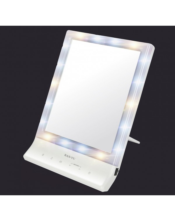 パール風装飾付き長方形ミラー（美容室にて使用品） 産ま 