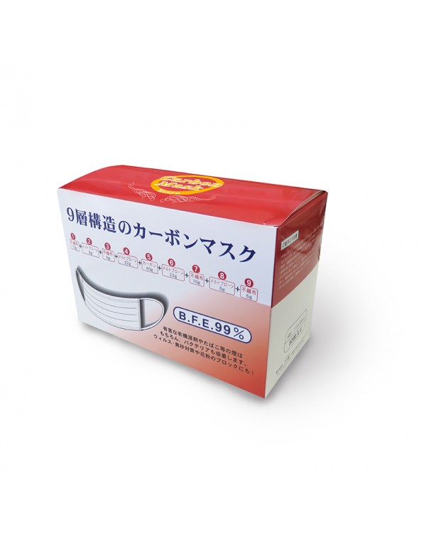 カーボンマスク(袋入り) 500枚(丸ゴム)50枚/10箱